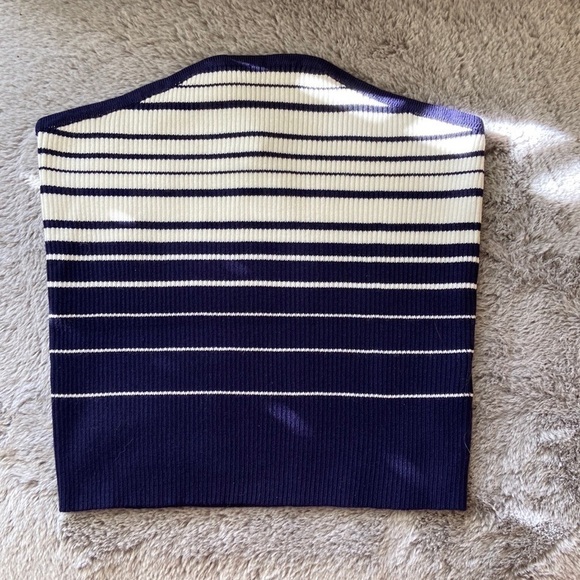 Nwt Blue/Off White Strapless Top by She + Sky - Picture 6 of 11